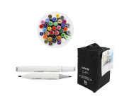 Набор маркеров двухсторон.(кругл./кисточн.наконечн.)2-5мм deVente 36цв.в пласт.упак.