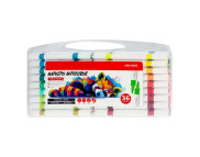 Набор маркеров акрил.на водн.осн.двухсторон.(кист.кругл.) 1-4мм Проф-Пресс 36цв в пластик.короб.