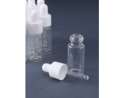 R Флакон стекл. с пластик.наконечн.капельным дозатором d22мм h75мм ПРОЗРАЧНЫЙ упак.12шт.