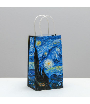Пакет подарочный бумажн.с витыми ручками "Ван Гог" 120х210х90мм
