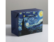 Пакет-коробка подарочный картонный.с ручками "Ван Гог" 230х180х110мм