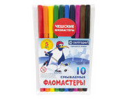 Набор фломастеров смываемых с вент.колп. "Пингвины" CENTROPEN 10цв в блистере