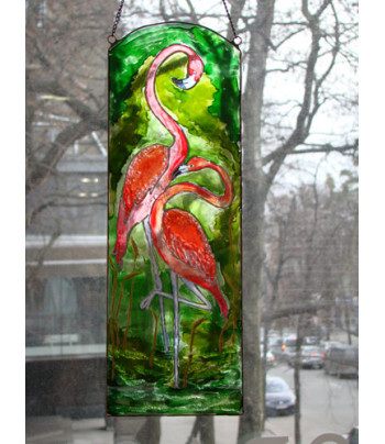 !Рекламный плакат А-5 Подвесное панно под витраж (стекло) Стеклянное белье для декора Украина