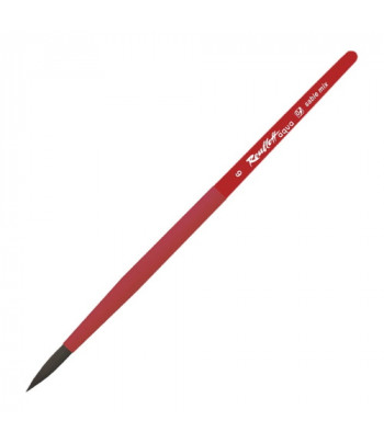 Кисть из волоса Микс(соболь+синтетика) КРУГЛАЯ/ручка коротк.красная,обойма soft-touch "AQUA red" Roubloff №6