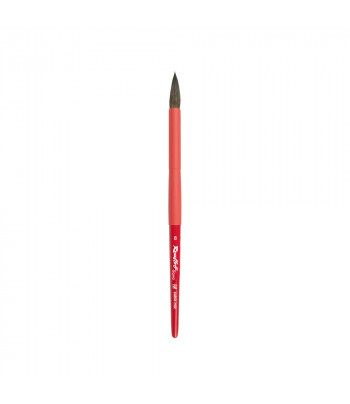 Кисть из волоса Микс(соболь+синтетика) КРУГЛАЯ/ручка коротк.красная,обойма soft-touch "AQUA red" Roubloff №8