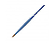 Кисть из волоса коричневой синтетики КРУГЛАЯ ручка кортк.синяя,обойма soft-touch "AQUA blue" Roubloff №6