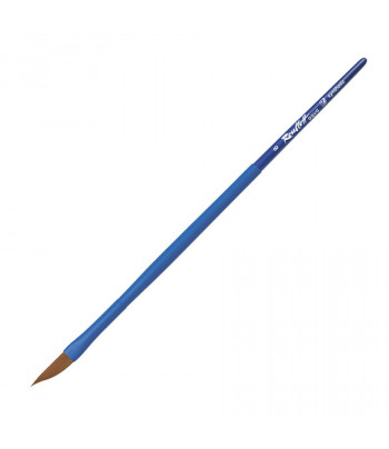 Кисть из волоса коричневой синтетики саблевидная ручка удл.голубая,обойма soft-touch"AQUA blue dagger" Roubloff №8