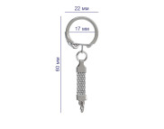 Основа для брелока Кольцо металлическоес карабином Gamma d17мм НИКЕЛЬ