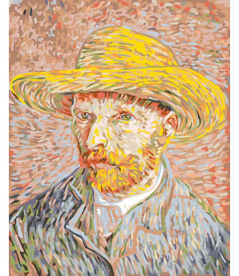 !Нет скидок 40х50см Н-р живопись по номерам "Ван Гог.Автопортрет"(холст/подр.+кисти+н-р акрил.красок+инструкц.)