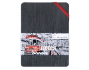 *СНЯТО С ПРОДАЖИ Альбом-гармошка д/акварели 300гр мелк.зерно 100%цел. "ZigZag" Hahnemuhle 18стр. А6