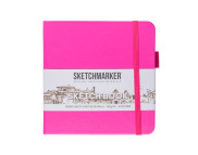 Альбом д/эскизов 140гр книжн.ф.облож.тверд.Неоновая фуксия Sketchmarker 80л 12х12см