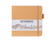 Альбом д/эскизов 140гр книжн.ф.облож.тверд.Капучино Sketchmarker 80л 12х12см