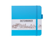 Альбом д/эскизов 140гр книжн.ф.облож.тверд.Синий Карибский Sketchmarker 80л 12х12см