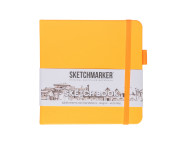 Альбом д/эскизов 140гр книжн.ф.облож.тверд.Неоновый апельсин Sketchmarker 80л 12х12см