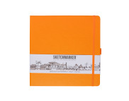 Альбом д/эскизов 140гр книжн.ф.облож.тверд.Неоновый апельсин Sketchmarker 80л 20х20см