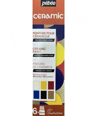 Набор красок по керамике,стеклу,металлу "Ceramic Открытие" Pebeo 6цвх20мл