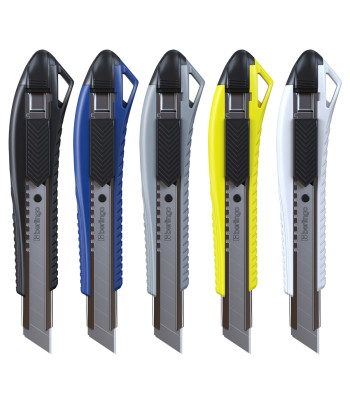 Нож трафаретный с фиксацией.лезв.auto-lock метал.направл."Razzor 200" Berlingo 18мм