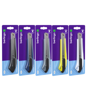 Нож трафаретный с фиксацией.лезв.auto-lock метал.направл."Razzor 200" Berlingo 18мм