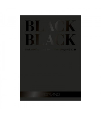 Альбом д/графики 300гр 100% цел."BlackBlack"Fabriano 20л 20х20 ЧЕРНЫЙ