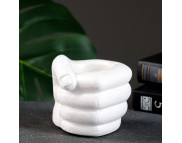 Кашпо-органайзер для декора .керамическое глазурь "Сжатый кулак" d100мм