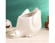 Кашпо для декора.керамическое"Уточка" 80х130х100мм БЕЛОЕ